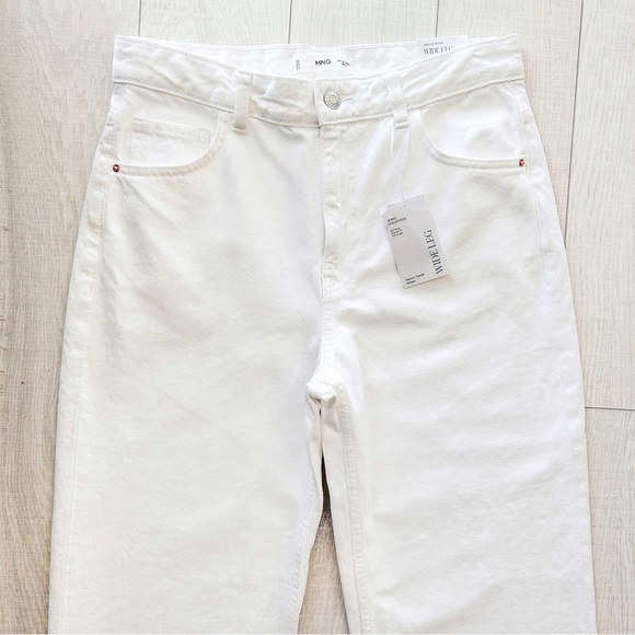 Mango white high waisted wide leg jeans - Picture 4 of 15